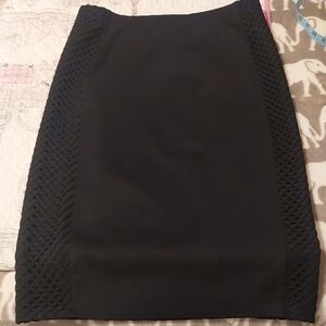 Xhilaration Black Pencil Skirt with Side Lattice Panels
